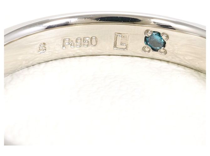 Autre Marque PT950 Platinring mit blauem Diamanten - Ansicht 4