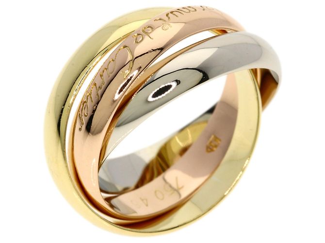 Anello Trinity Cartier in oro giallo rosa e bianco - vue 2