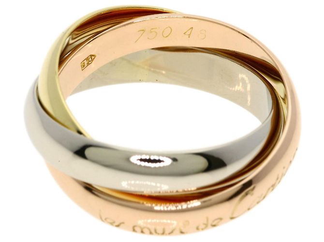 Anello Trinity Cartier in oro giallo rosa e bianco - vue 3
