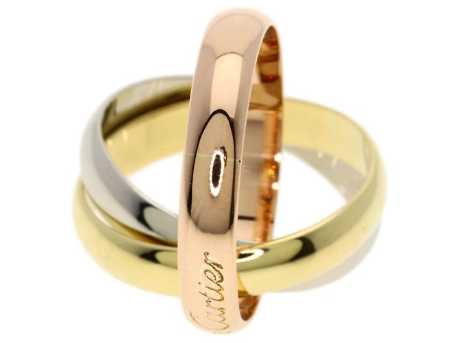 Anello Trinity Cartier in oro giallo rosa e bianco - vue 7