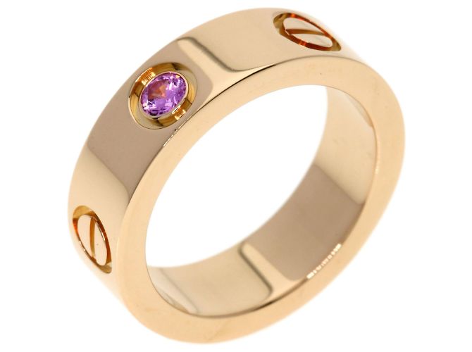 Cartier 18K Roségold-Ring mit rosa Saphir - Ansicht 2