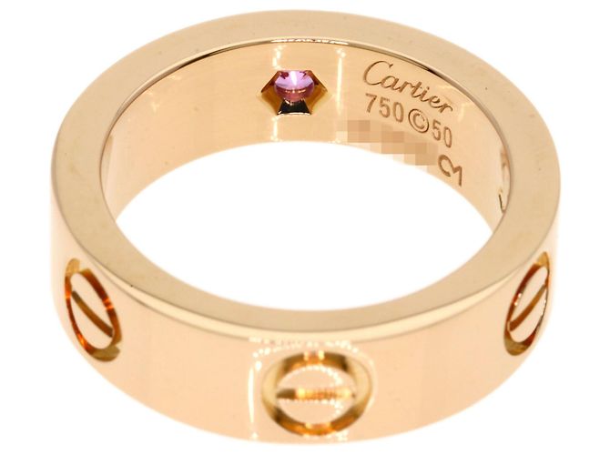 Cartier 18K Roségold-Ring mit rosa Saphir - Ansicht 4