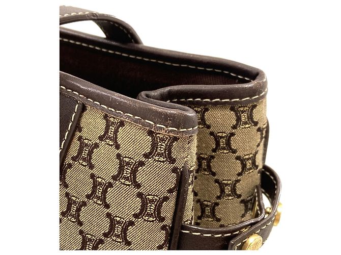 Céline Celine Handtasche aus Canvas mit Macadam-Muster Braun - Ansicht 12