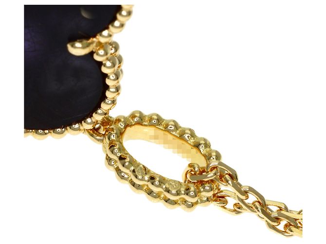 Van Cleef & Arpels Magic Alhambra Onyx Halskette aus 18K Gelbgold - Ansicht 4