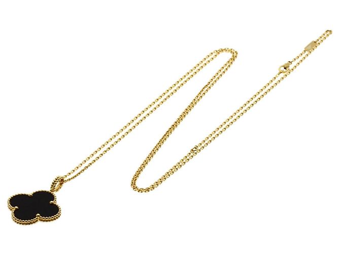 Van Cleef & Arpels Magic Alhambra Onyx Halskette aus 18K Gelbgold - Ansicht 6