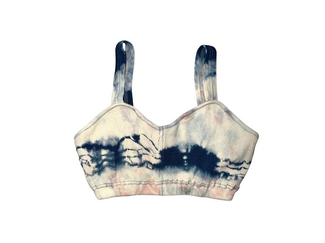 Autre Marque Set Kapital Tie-Dye con Crop Top e Pantaloni Flare Rosa Bianco Blu - vista 4