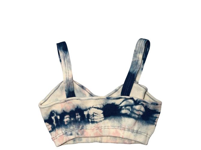 Autre Marque Set Kapital Tie-Dye con Crop Top e Pantaloni Flare Rosa Bianco Blu - vista 5
