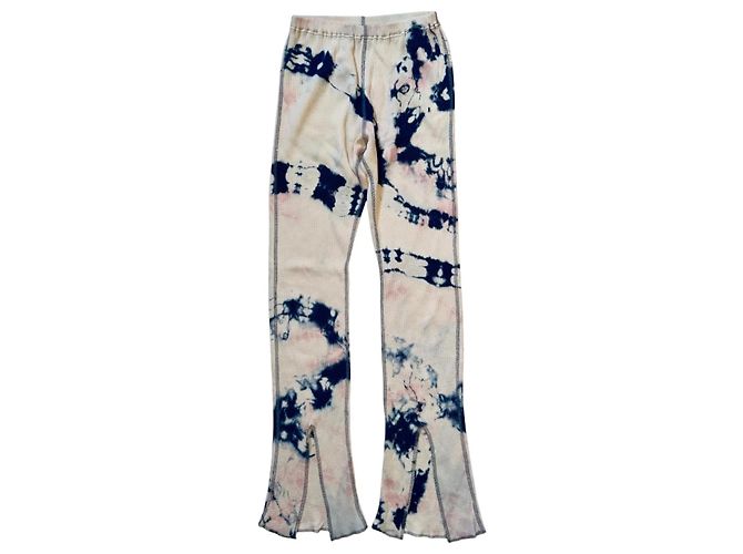 Autre Marque Set Kapital Tie-Dye con Crop Top e Pantaloni Flare Rosa Bianco Blu - vista 7