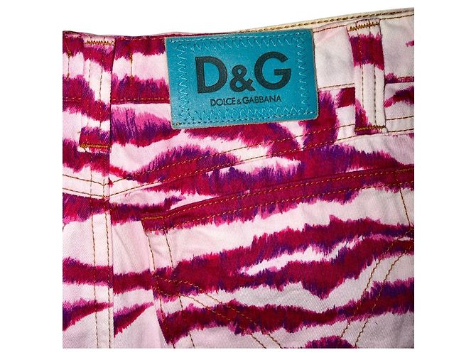 Dolce & Gabbana Falda Mini Estampado Cebra Rosa Blanco - vista 10