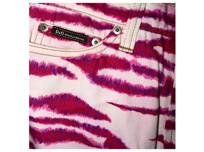 Dolce & Gabbana Falda Mini Estampado Cebra Rosa Blanco - vista 2