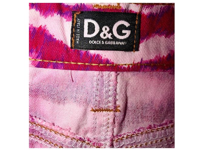 Dolce & Gabbana Falda Mini Estampado Cebra Rosa Blanco - vista 5