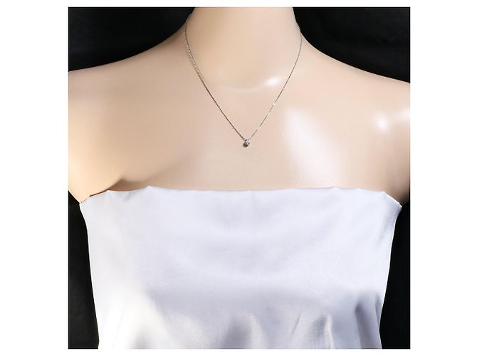 Autre Marque Platinhalskette PT900/PT850 mit Diamant - Ansicht 5