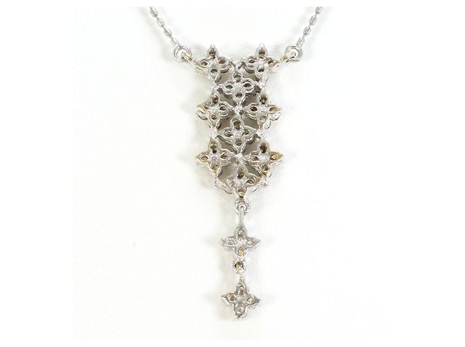 Autre Marque Collana in platino PT850 con diamante marrone - vista 3