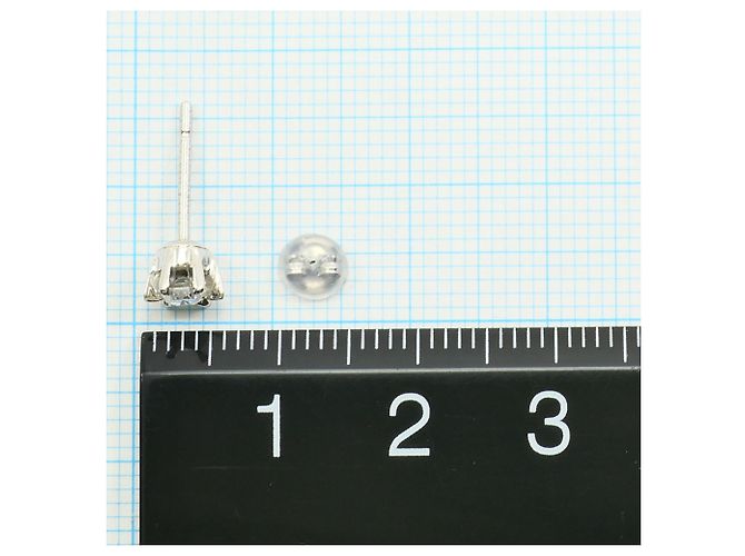 Autre Marque PT900 Platin-Steckohrringe mit Diamanten - Ansicht 3