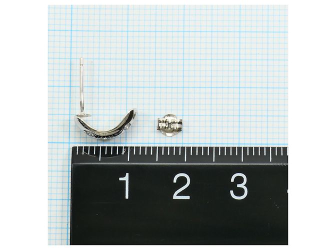 Autre Marque Orecchini a mezza cerchio in platino PT900 con diamante - vista 3