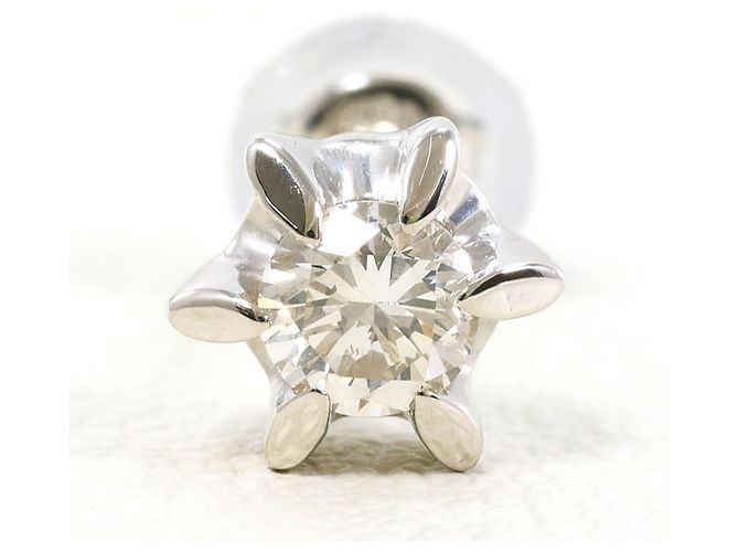 Autre Marque Einzelner PT900 Platin-Ohrring mit Diamant - Ansicht 2