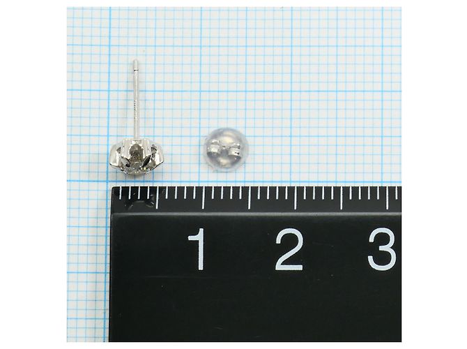 Autre Marque Einzelner PT900 Platin-Ohrring mit Diamant - Ansicht 3