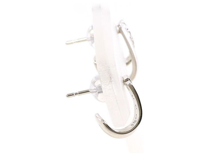 Autre Marque Platin-Halbreif-Ohrringe mit Diamanten - Ansicht 2