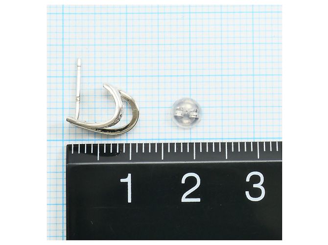 Autre Marque Platin-Halbreif-Ohrringe mit Diamanten - Ansicht 3