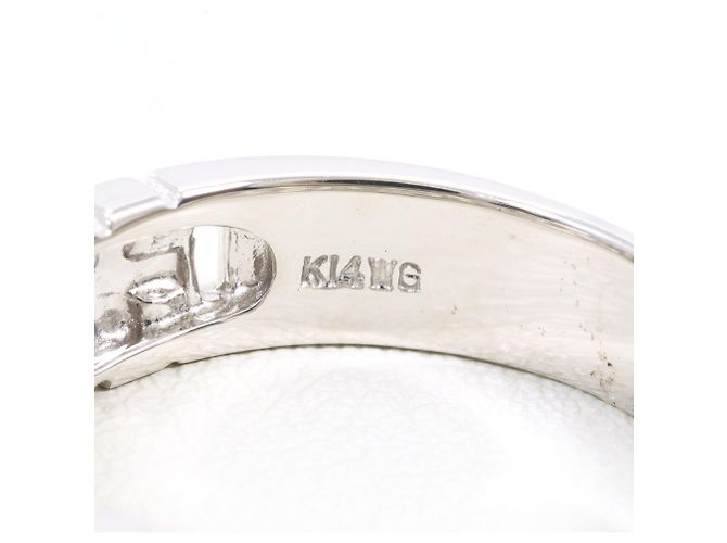 Autre Marque Anello a fascia in oro bianco 14K D'oro - vista 4