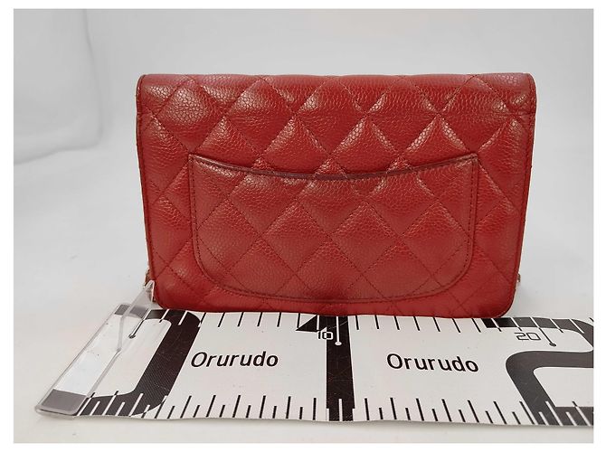 Portafoglio Chanel Wallet on Chain in Caviar trapuntato medium Rosso - vista 2