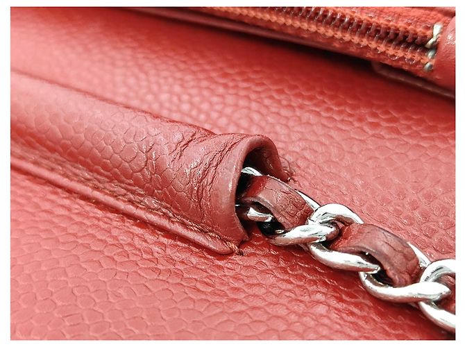 Portafoglio Chanel Wallet on Chain in Caviar trapuntato medium Rosso - vista 6