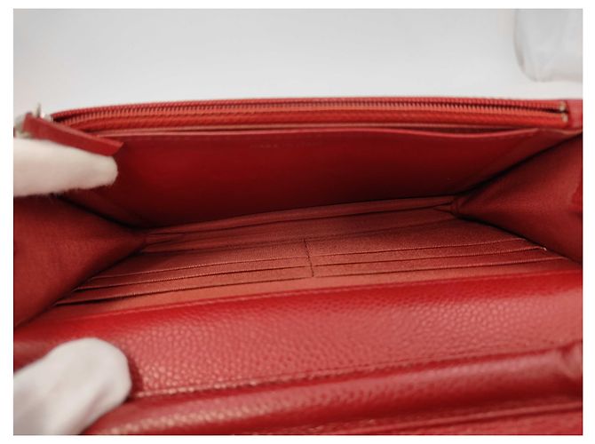 Portafoglio Chanel Wallet on Chain in Caviar trapuntato medium Rosso - vista 7