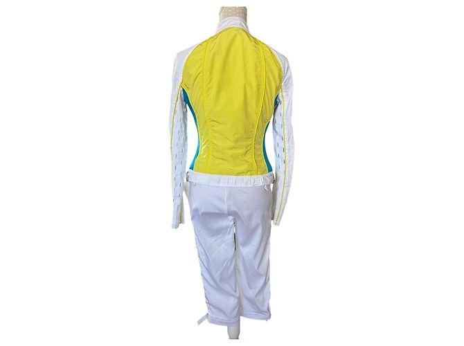 SET VINTAGE BIKER VERSACE JEANS COUTURE Bianco Blu Giallo - vista 4