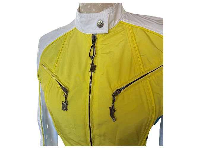 SET VINTAGE BIKER VERSACE JEANS COUTURE Bianco Blu Giallo - vista 7