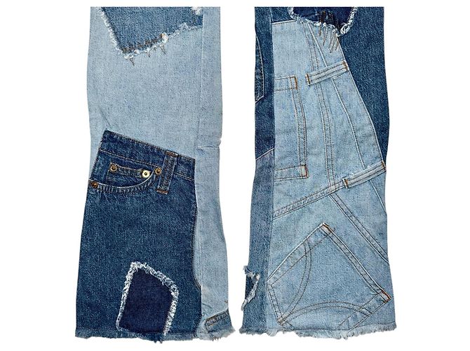 DOLCE & GABBANA VINTAGE PATCHWORK JEANS Blue - view 10