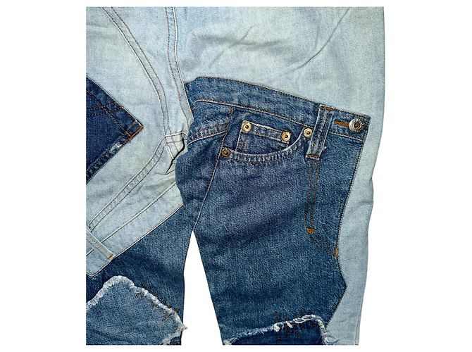 DOLCE & GABBANA VINTAGE PATCHWORK JEANS Blue - view 12