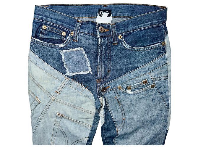 DOLCE & GABBANA VINTAGE PATCHWORK JEANS Blue - view 3
