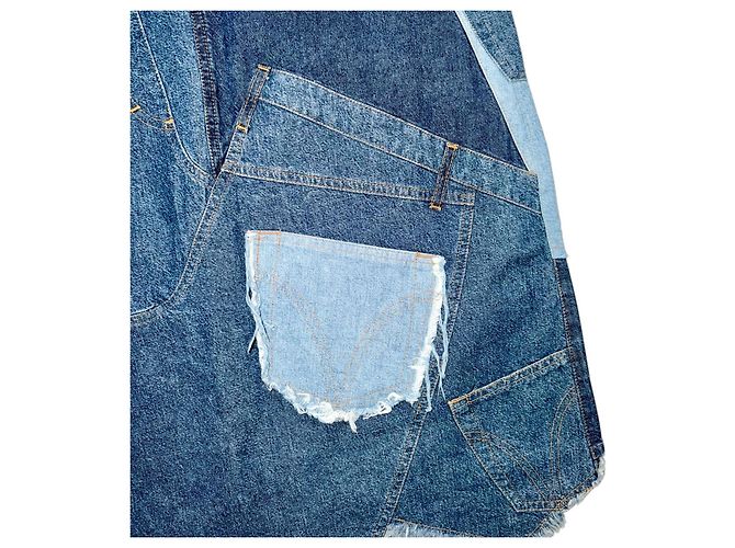 D&G GONNA IN DENIM VINTAGE PATCHWORK DOLCE & GABBANA Blu - vista 3