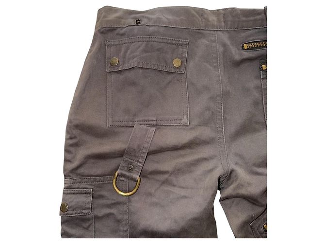D&G DOLCE & GABBANA  VINTAGE CARGO MULTI POCKET PANTS Brown Grey - view 10