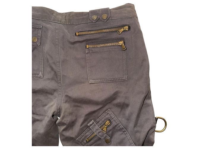 D&G DOLCE & GABBANA  VINTAGE CARGO MULTI POCKET PANTS Brown Grey - view 11