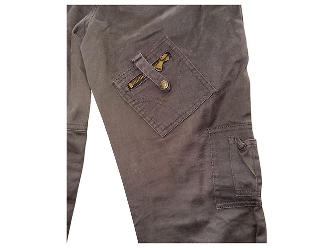 D&G DOLCE & GABBANA  VINTAGE CARGO MULTI POCKET PANTS Brown Grey - view 12