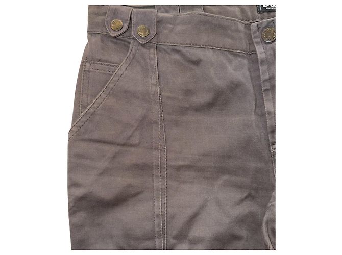 D&G DOLCE & GABBANA  VINTAGE CARGO MULTI POCKET PANTS Brown Grey - view 8