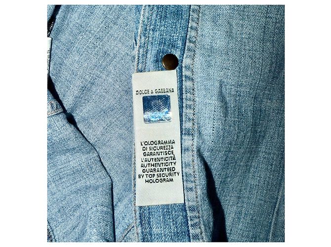 DOLCE & GABBANA 2004 DENIM-WESTE Blau Mehrfarben - Ansicht 5