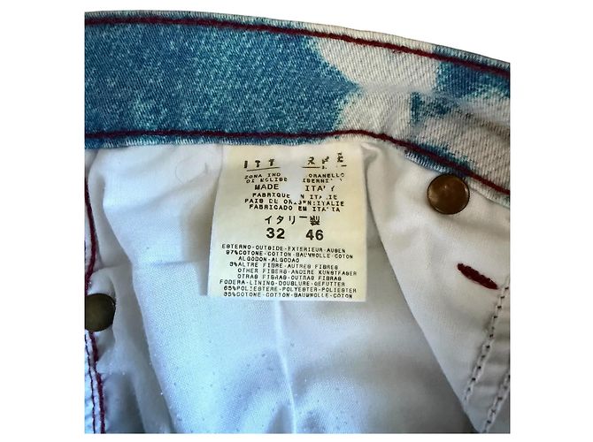 JUST CAVALLI ROBERTO CAVALLI 2001 JEANS CON ESTAMPA DENIM Blanco Azul - vista 10