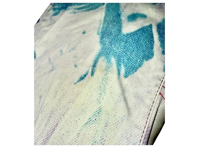 JUST CAVALLI ROBERTO CAVALLI 2001 JEANS CON ESTAMPA DENIM Blanco Azul - vista 2