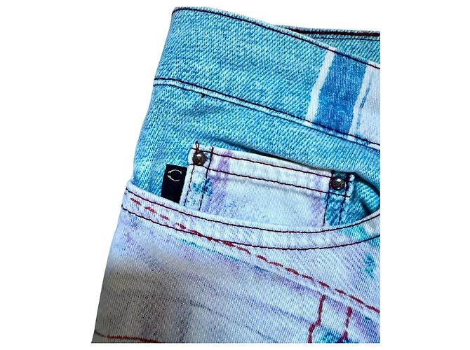 JUST CAVALLI ROBERTO CAVALLI 2001 JEANS CON ESTAMPA DENIM Blanco Azul - vista 4