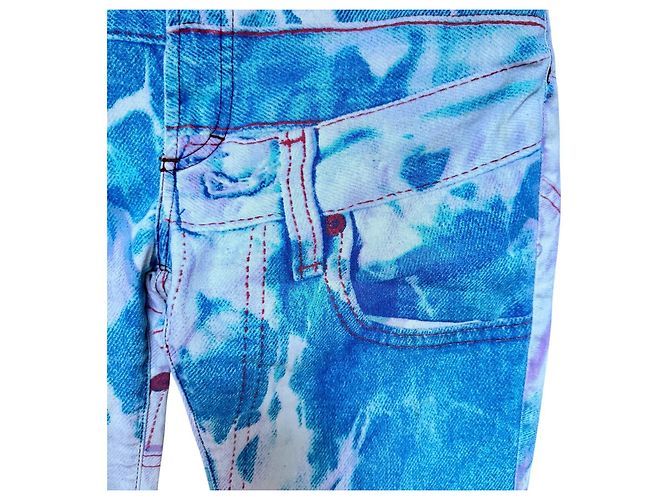 JUST CAVALLI ROBERTO CAVALLI 2001 JEANS CON ESTAMPA DENIM Blanco Azul - vista 5