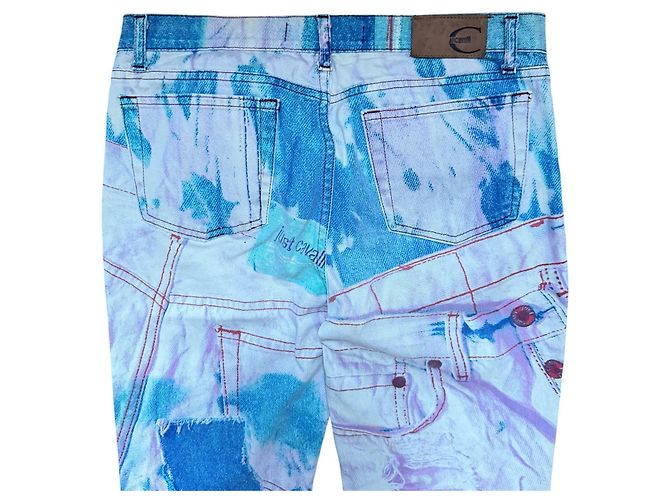 JUST CAVALLI ROBERTO CAVALLI 2001 JEANS CON ESTAMPA DENIM Blanco Azul - vista 7