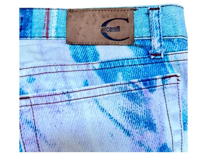 JUST CAVALLI ROBERTO CAVALLI 2001 JEANS CON ESTAMPA DENIM Blanco Azul - vista 8