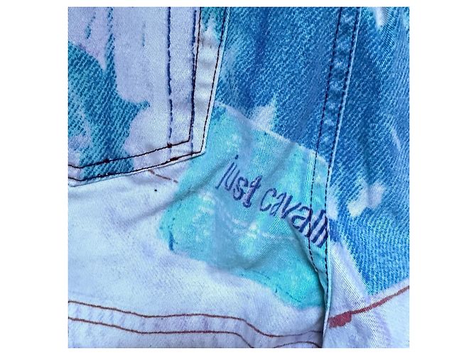 JUST CAVALLI ROBERTO CAVALLI 2001 JEANS CON ESTAMPA DENIM Blanco Azul - vista 9