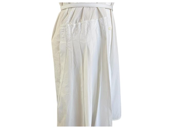 Off White OFF-WHITE 2021 PLISSEÉ HEMD KLEID Weiß - Ansicht 3
