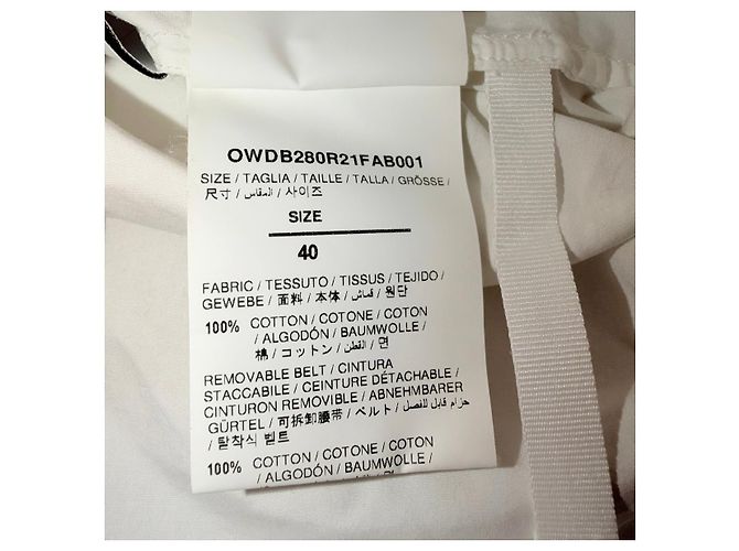 Off White OFF-WHITE 2021 PLISSEÉ HEMD KLEID Weiß - Ansicht 6