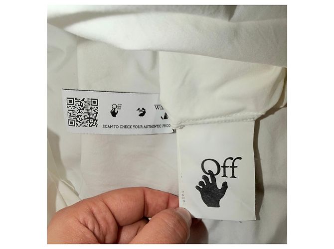 Off White OFF-WHITE 2021 PLISSEÉ HEMD KLEID Weiß - Ansicht 7
