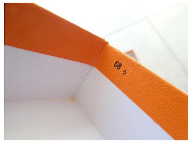 Hermès orange box for Hermès mini-kelly handbag 2 number 68 Brown White - view 3