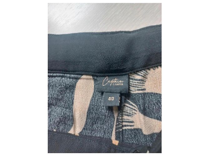 Autre Marque Captain Tortus weit geschnittene Hose mit Blumenprint Braun Schwarz - Ansicht 2